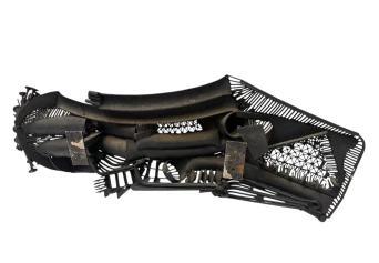 Brutalist Patinated Metal Abstract Sculpture by Frans de Boer Lichtveld, 1964